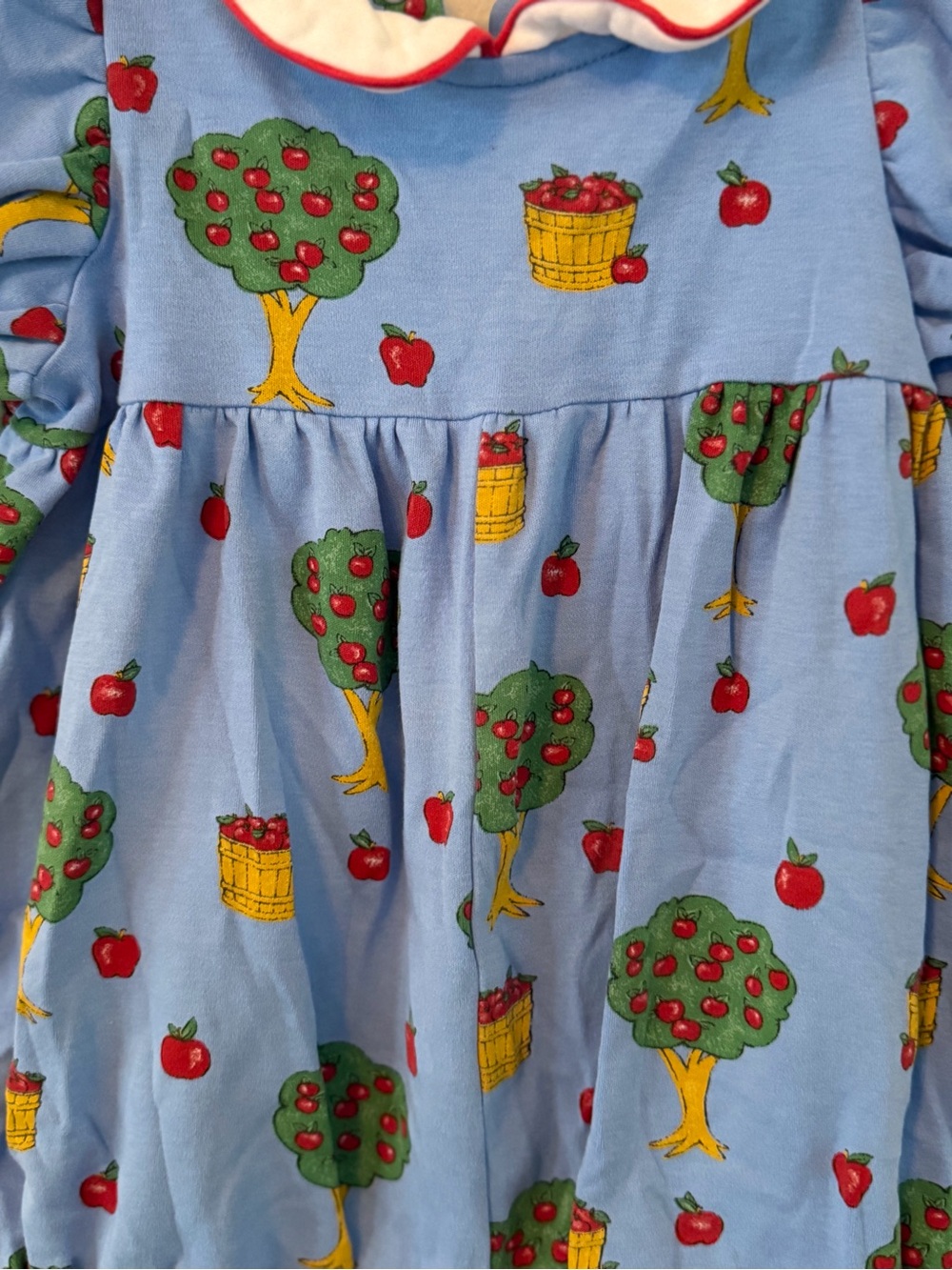 The Beaufort Bonnet Company Blue Apple & Basket Print Bubble Romper - Picture 2 of 3